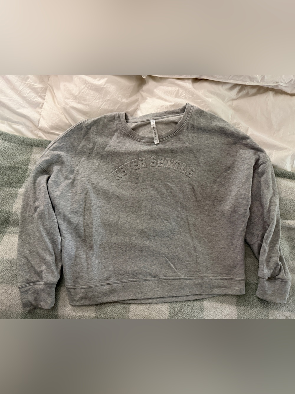Fabletics Women’s Gray Embossed Crewneck Sweatshirt